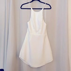 Selfie Leslie Exodus Low Back Curved Hemline White dress
